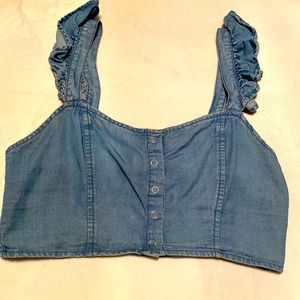 Denim Crop Top by Forever 21